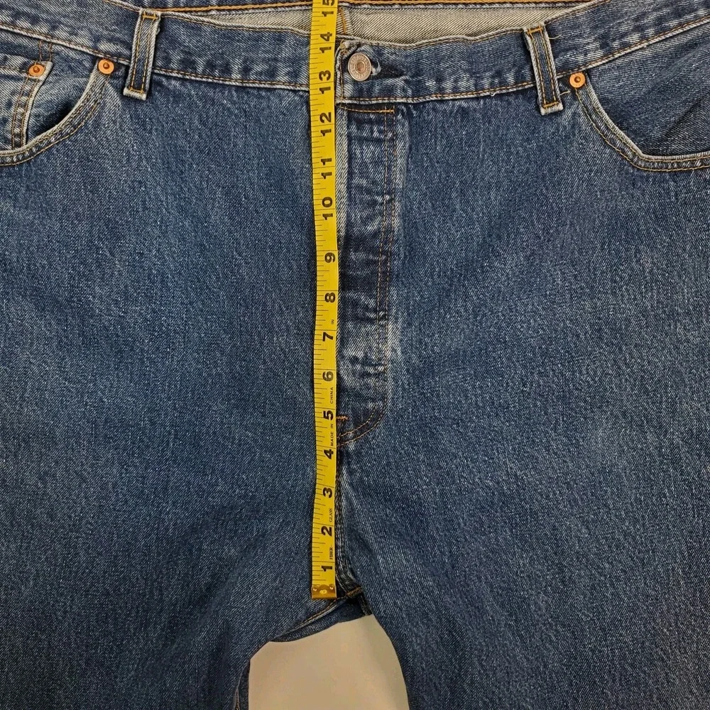 Levi's 501 Mens 48x32 Original‎ Fit 100% Cotton Button Fly Dark Wash Blue Jeans